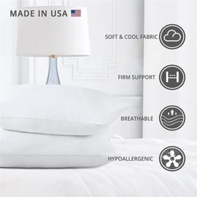 img 1 attached to 🛏️ COZY ONE Luxury Down Alternative Bed Pillows - USA Made, Standard/Queen Size, 2 Pack - Ideal for All Sleeping Positions