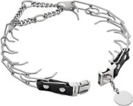 🐕 chrome stainless steel prong collar with quick release buckle - adjustable from 15in to 30in: anti-pull pinch dog chain for medium to large dog behavior training - includes dog id tag - lifetime warranty logo