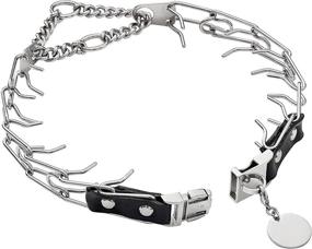 img 4 attached to 🐕 Chrome Stainless Steel Prong Collar with Quick Release Buckle - Adjustable from 15in to 30in: Anti-Pull Pinch Dog Chain for Medium to Large Dog Behavior Training - Includes Dog ID Tag - Lifetime Warranty