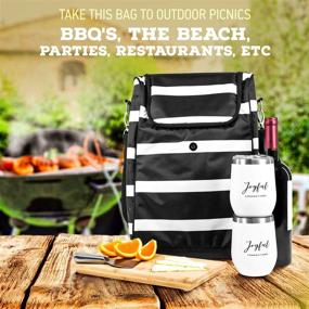 img 2 attached to 🍷 Joyful Connections Wine Carrier: Stylish Cooler Bag with Insulated Wine Glass Tumblers for Travel