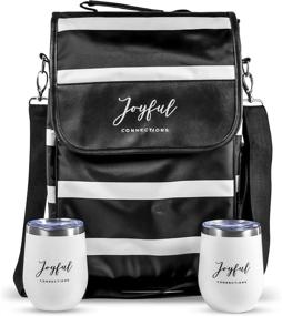 img 4 attached to 🍷 Joyful Connections Wine Carrier: Stylish Cooler Bag with Insulated Wine Glass Tumblers for Travel