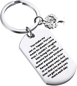 img 4 attached to 👰 BEKECH Daughter-in-Law Keychain - Welcome to Our Family, Wedding Gift for Daughter-in-Law