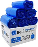 🗑️ reli. supervalue 2-4 gallon recycling bags (300 count) - blue trash bags for recycling & small garbage bags" logo