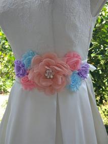 img 1 attached to 🌸 Romantic Flowers Maternity Sash: Exquisite Wedding Sashes for Mothers-to-Be (BB5)