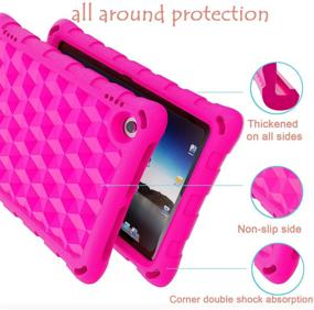 img 1 attached to 🔷 Kids Tablet Case 8in, OQDDQO Lightweight Shockproof Anti-Slip Protective Cover for 8 inch Tablet (Pink)