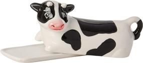 img 2 attached to 🐄 Boston Warehouse Udderly Cow Print Butter Dish, Single Unit (Pack of 1)