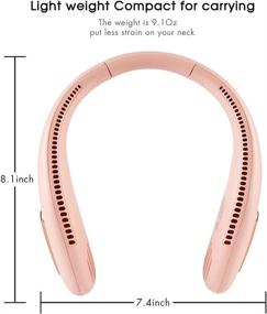 img 3 attached to Jawhock Portable Neck Fan: Hands-free, Bladeless & Rechargeable USB Fan for Home, Office and Outdoors - Pink