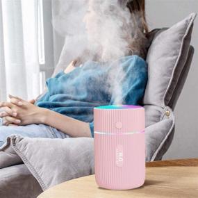 img 3 attached to 🌈 Marquee Colorful Humidifier 220ml - Miniature Atomizer for Cars, Bedrooms, and Living Rooms - Works up to 10 Hours - Silent Operation - Timed Off - Various Gradient Lights - White