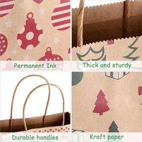 img 1 attached to Cabilock 24pcs Christmas Kraft Bags: Festive Xmas Gift Bags for Storage and Banquet