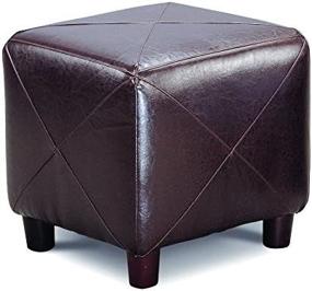 img 4 attached to 🟤 Dark Brown Cube-Shaped Ottoman