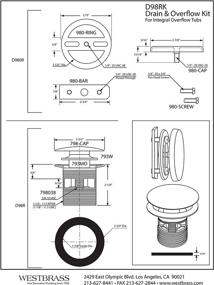 img 3 attached to Westbrass D98RK 12 Integrated Overlfow Approved