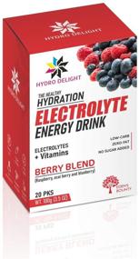 img 4 attached to 💧 Ultimate Hydration Boost: Hydro Delight Electrolyte Energy Powder Packets - Natural Berry Blend with Potassium, Magnesium, and Essential Vitamins - No Added Sugar - 20 Packets