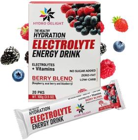 img 2 attached to 💧 Ultimate Hydration Boost: Hydro Delight Electrolyte Energy Powder Packets - Natural Berry Blend with Potassium, Magnesium, and Essential Vitamins - No Added Sugar - 20 Packets