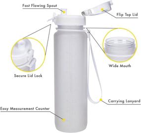 img 1 attached to 🚰 Brimma Premium Sports Water Bottle: Leak Proof Flip Top Lid for Gym, Yoga, Running, Outdoors, Cycling, and Camping