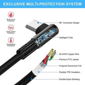 img 3 attached to Улучшенные кабели USB C (2 шт./3FT и 6FT), Кабель типа С с быстрой зарядкой 3 Ампер, Синхронизация данных высокой скорости USB A к USB C, Долговечный кабель-зарядка из нейлона-плетения для iPad, Samsung, Google Pixel и других устройств.