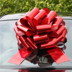 img 4 attached to 🎁 Большая автомобильная бант - идеально подходит для автомобилей, подарков на день рождения и Рождество, большого украшения для подарков.