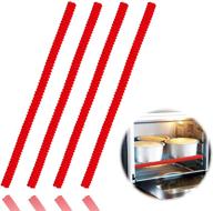 4 pack heat resistant silicone oven rack shields - 14 🔥 inches long oven rack edge protector, protect against burns and scars (red) logo