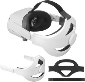 img 4 attached to 💆 MASiKEN VR Oculus Quest 2 Head Strap: Enhanced Comfort Headband with Foam Pad and Adjustable Support (White, Large)"