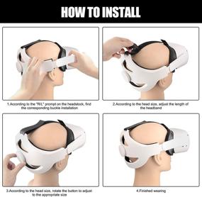 img 1 attached to 💆 MASiKEN VR Oculus Quest 2 Head Strap: Enhanced Comfort Headband with Foam Pad and Adjustable Support (White, Large)"