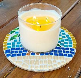 img 2 attached to 🔥 Mosaic Kits for Adults: Trivets for Hot Pots and Pans & Candle Holder for Pillar Candles