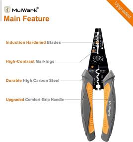 img 3 attached to 🔧 MulWark 8-Inch Heavy-Duty Multi-Purpose Electrical Wire Stripping Tool (22 AWG - 8 AWG) | Strippers, Snips, Crimpers & Pliers Insulated with Cutter | Top Tool for Pro Electricians - Upgraded