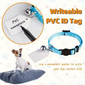 img 2 attached to 🐶 EXPLORE Puppy ID Collar - 14 Pack Writable Dog Name Tag with Adjustable Pet Whelping Collars, Colorful and Safe Litter Collars with Bells for Newborn Dogs