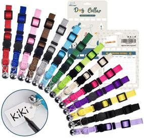 img 4 attached to 🐶 EXPLORE Puppy ID Collar - 14 Pack Writable Dog Name Tag with Adjustable Pet Whelping Collars, Colorful and Safe Litter Collars with Bells for Newborn Dogs