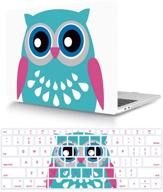 hrh 2 in 1 cute owl laptop body shell protective hard case and silicone keyboard cover for macbook newest air 13&#34 logo