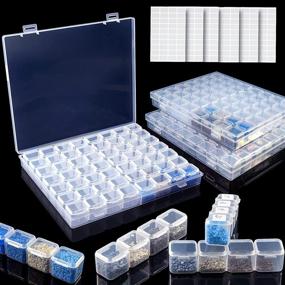img 4 attached to 🔹 Organize and Personalize your 5D Diamond Painting with 3 Pack 56 Grids Storage Container and 400pcs Label Stickers – Perfect for Bead, Sewing, and Nail Diamonds!