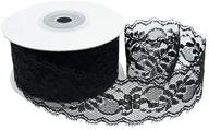 🎀 ct craft llc black lace trim ribbon, sewing lace for trimmings works, home decoration, gift wrapping, diy crafts, baby shower, 1.5 inch (35mm) x 10 yards logo