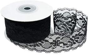 img 4 attached to 🎀 CT CRAFT LLC Black Lace Trim Ribbon, Sewing Lace for Trimmings Works, Home Decoration, Gift Wrapping, DIY Crafts, Baby Shower, 1.5 Inch (35mm) X 10 Yards