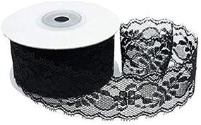 img 1 attached to 🎀 CT CRAFT LLC Black Lace Trim Ribbon, Sewing Lace for Trimmings Works, Home Decoration, Gift Wrapping, DIY Crafts, Baby Shower, 1.5 Inch (35mm) X 10 Yards