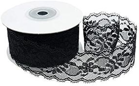 img 2 attached to 🎀 CT CRAFT LLC Black Lace Trim Ribbon, Sewing Lace for Trimmings Works, Home Decoration, Gift Wrapping, DIY Crafts, Baby Shower, 1.5 Inch (35mm) X 10 Yards