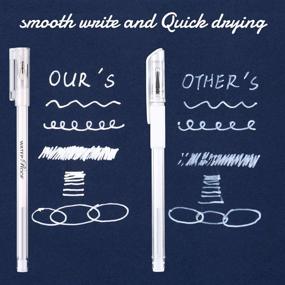 img 1 attached to 🖊️ Blulu 6-Piece White Pen Set for Artists: Fine Tip Gold, Silver, and White Gel Pens for Dark Paper Highlight Drawing and Sketching