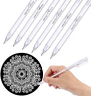 🖊️ blulu 6-piece white pen set for artists: fine tip gold, silver, and white gel pens for dark paper highlight drawing and sketching logo