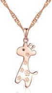 🦒 infinite u women's sterling silver giraffe pendant necklace with 45cm chain in rose gold/silver logo