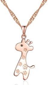 img 4 attached to 🦒 Infinite U Women's Sterling Silver Giraffe Pendant Necklace with 45cm Chain in Rose Gold/Silver