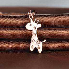 img 3 attached to 🦒 Infinite U Women's Sterling Silver Giraffe Pendant Necklace with 45cm Chain in Rose Gold/Silver