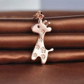 img 2 attached to 🦒 Infinite U Women's Sterling Silver Giraffe Pendant Necklace with 45cm Chain in Rose Gold/Silver