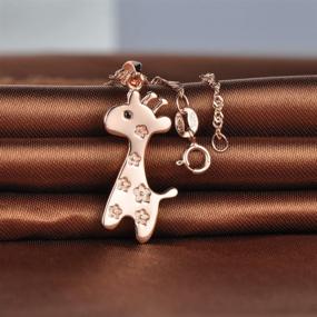 img 1 attached to 🦒 Infinite U Women's Sterling Silver Giraffe Pendant Necklace with 45cm Chain in Rose Gold/Silver