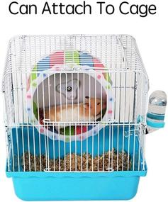 img 2 attached to 🌻 Wooden Sunflower Design Hamster Exercise Wheel - Silent Spinner with Stand, Promotes Quiet Hamster Exercise