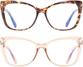 img 3 attached to OWTXIS Oversized Lightweight Eyeglasses Champagne Vision Care