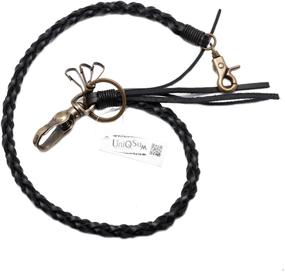 img 2 attached to Genuine Leather Braided Trigger Men's Accessories by Uniqsum