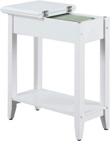 img 3 attached to 🏷️ Convenience Concepts American Heritage Flip Top End Table, White: Enhancing Your Space with Style and Convenience