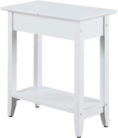 img 4 attached to 🏷️ Convenience Concepts American Heritage Flip Top End Table, White: Enhancing Your Space with Style and Convenience