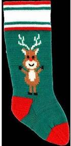 img 3 attached to DooLallies Christmas Stocking Reindeer Green