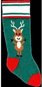 img 2 attached to DooLallies Christmas Stocking Reindeer Green