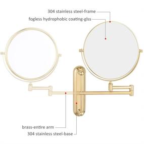 img 2 attached to 🔎 GURUN 8-inch Double Sided Round Wall Mount Mirror with 7X Magnification - Gold Finish Makeup Mirrors for a Stunning Look