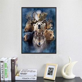 img 2 attached to Craft Home Wall Decor DIY 5D Diamond Painting Kit - Deer Bear Wolf Embroidery Rhinestone Cross Stitch Arts - 30 x 40 cm / 11.87 x 15.75 inches