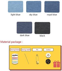 img 3 attached to 👖 Ruiwaer 20pcs Denim Patches: Iron-On Mending Solution & Sewing Kit for Jean Clothing. Perfect for Jean Pants and Apparel Repair!